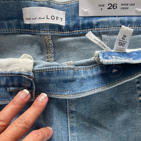 Ann Taylor Loft Wide Leg Crop Jeans Size 2 - Picture 9 of 10